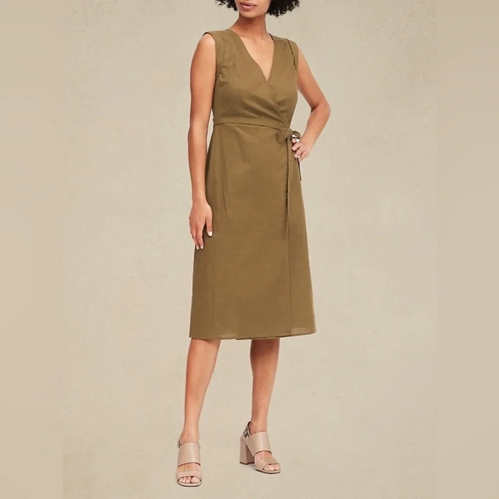 Banana Republic LINEN-COTTON WRAP DRESS - Picture 5 of 6